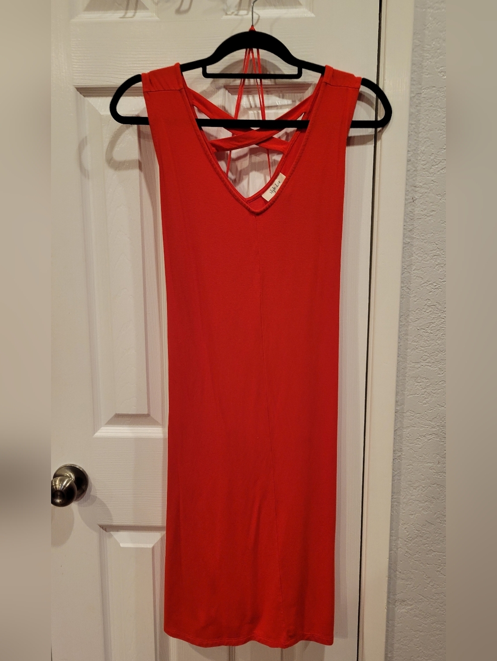 Style & Co. Red Midi Dress with Crisscross Back